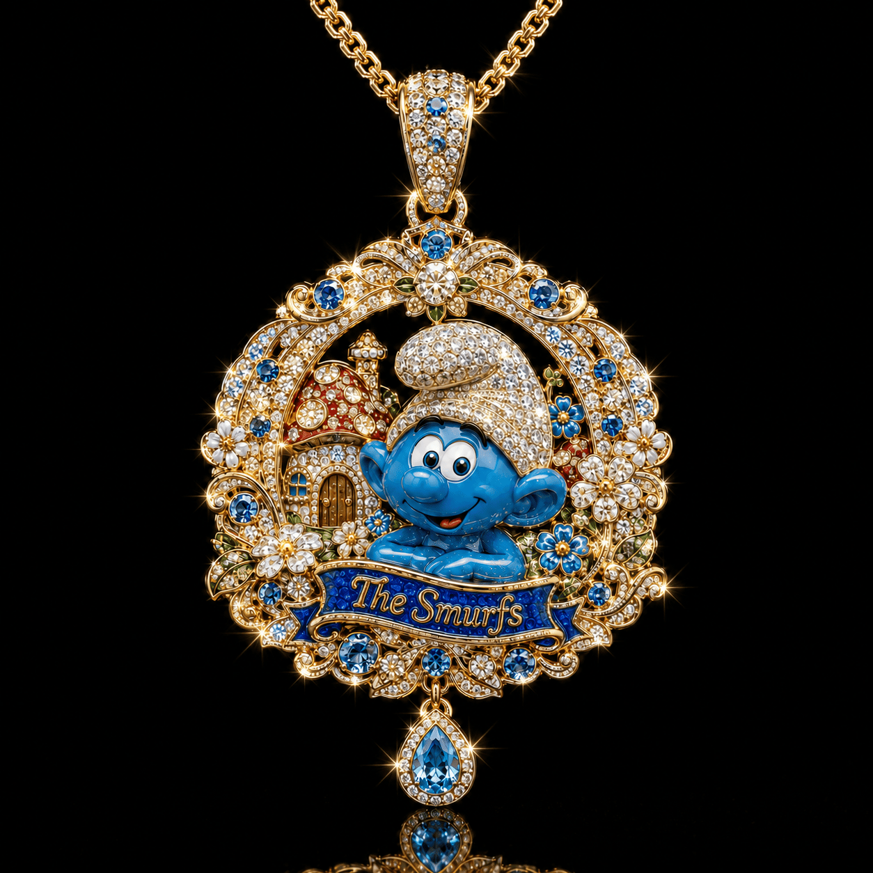 TSM Solid Gold Chain with Diamond Pendant PDL